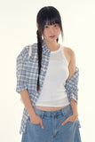 Fray check short sleeve shirt