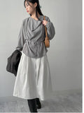 Cowl Belted Loose-Fit Blouse