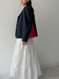 Back-button Single Loose-fit Short Jacket