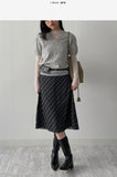 Tartan Check A-Line Midi Skirt