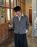 Cropped Bronzed Angora Cardigan