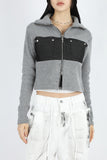 Cotton twill color matching zip-up