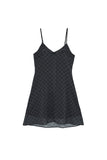 PRTN) Check Frill Bustier Short One Piece