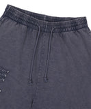 WASHED CUT OFF APPLIQUE SWEAT SHORTS