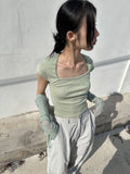SQUARE NECK HALF T