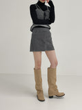 Velvet Bokashi Mini Skirt