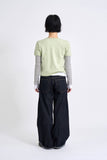Curve stitch low denim pants