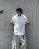 Rivet Patchwork Short Sleeve Shirt