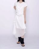 Aurora Halter Draping Unbalance Chiffon One Piece