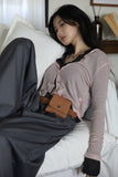 Suede square pocket belt