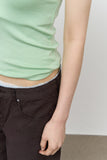 (W) Browny Lace Straight Pants