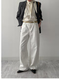 Oxford Cotton Wide Pants