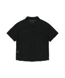 RAW CUT KNIT HALF SHIRT