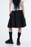 PRTN) Pintuck Flare Mid Length Skirt