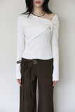 Atene ribbed long sleeve tee