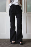 Pintuck bootcut slim pants