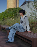 Reverse Track Balloon Denim Pants
