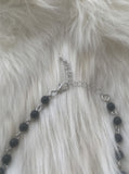 [only suzen] Benian Two-Chain Vintage Black Cross Necklace