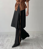 [Setup Available] Phone Stripe Layered Bootcut Slacks