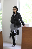 Tone satin crop zip-up