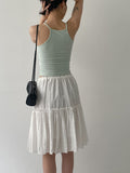 Shiny Flare Midi Skirt