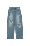 Bake Damage Washing Wide Jeans