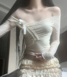 Selena Shirring Ribbon Top