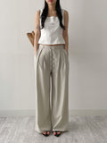 Million Pleated Banding Wide Slacks