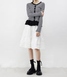 Bombom Frill Stripe Cardigan