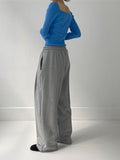 Heart Neck Ribbed Slim Knit