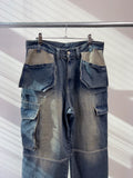 Two-Pocket Unbalance Cargo Denim