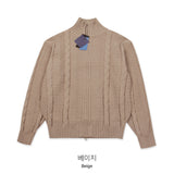 Daily Wool Twist Knit Zip-Up
