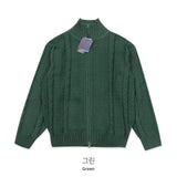 Daily Wool Twist Knit Zip-Up