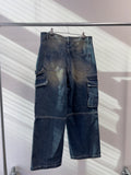 Two-Pocket Unbalance Cargo Denim