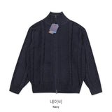 Daily Wool Twist Knit Zip-Up