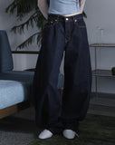 Non-fade line denim pants