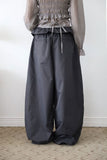 Roll-up button wide pants