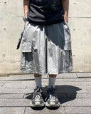 Metallic Light Cargo Bermuda Pants