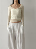 End Two-Tuck Nylon Banding Wide Pants