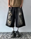 Vintage Destroyed Bermuda Denim