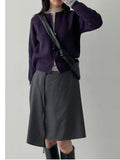 Unbalance Stripe Midi Skirt