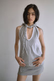 OPEN-BACK DRAPED HALTER TOP