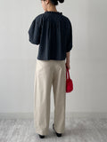 Frill V-neck Three Quarter Blouse