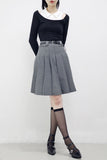 Jay Pleated Midi Skirt (Belt Set)