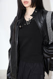 Leather padded jumper