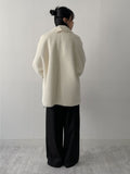 [wool 30%] Hairy Single Overfit Half Coat