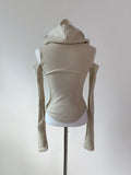 Hini Cut-Out Hooded Zip-Up