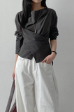 Paper See-through Wrap Blouse