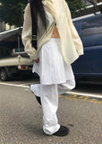 PLEATED LAYERED SKIRT PANTS