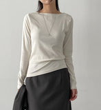 Jelly Boat Neck Long Sleeve T-Shirt